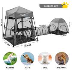 PetEase Catio extended tunnel provides safe exploration for curious cats.