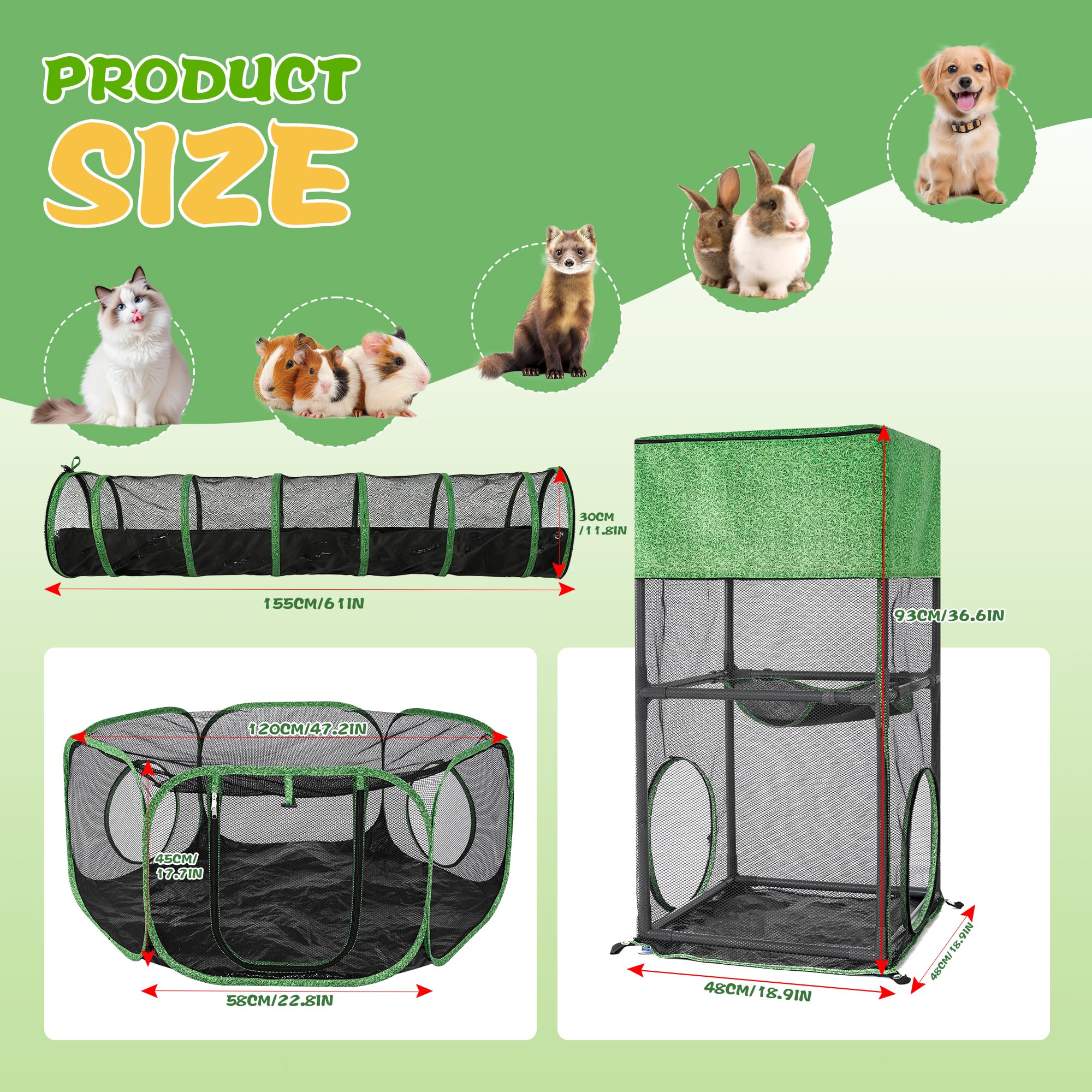 PetEase Catio spacious interior accommodates litter box and toys for relaxed play