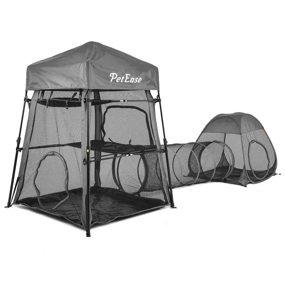 PetEase Catio tower tent for elevated play indoors or outdoors.