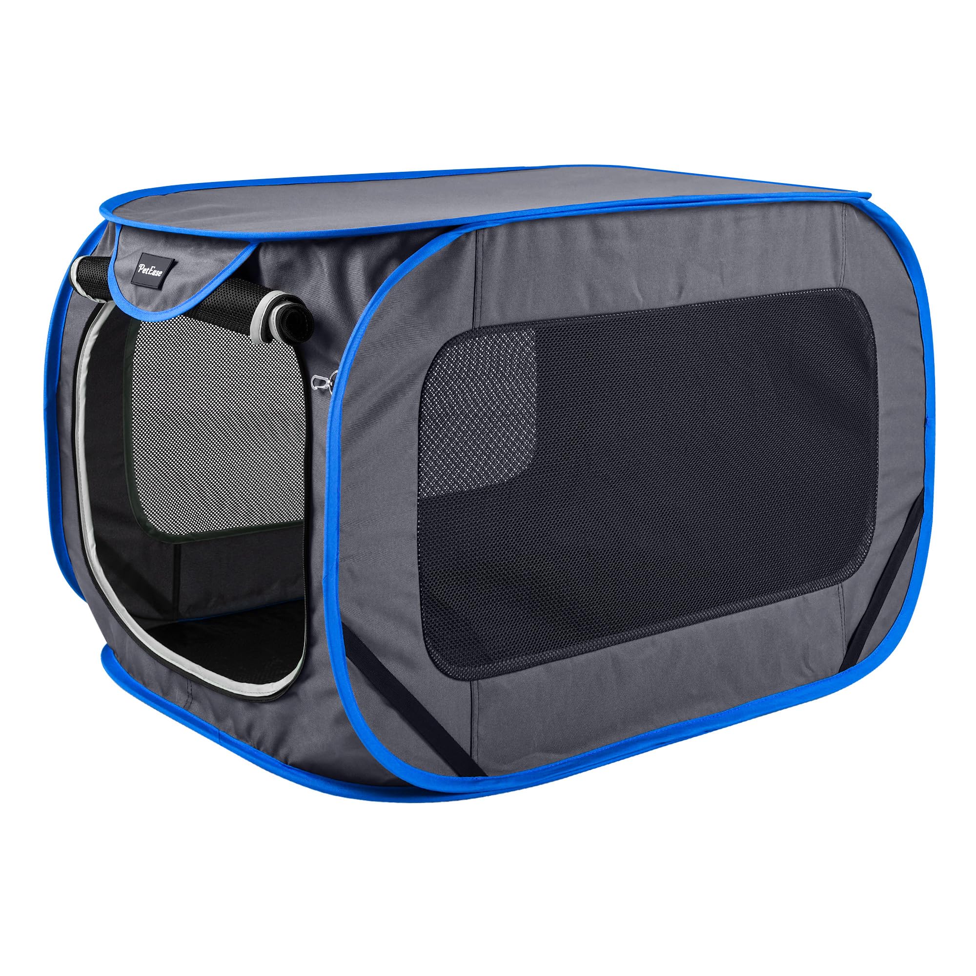 PetEase dog crate with ventilated mesh enhances airflow during outdoor trips.