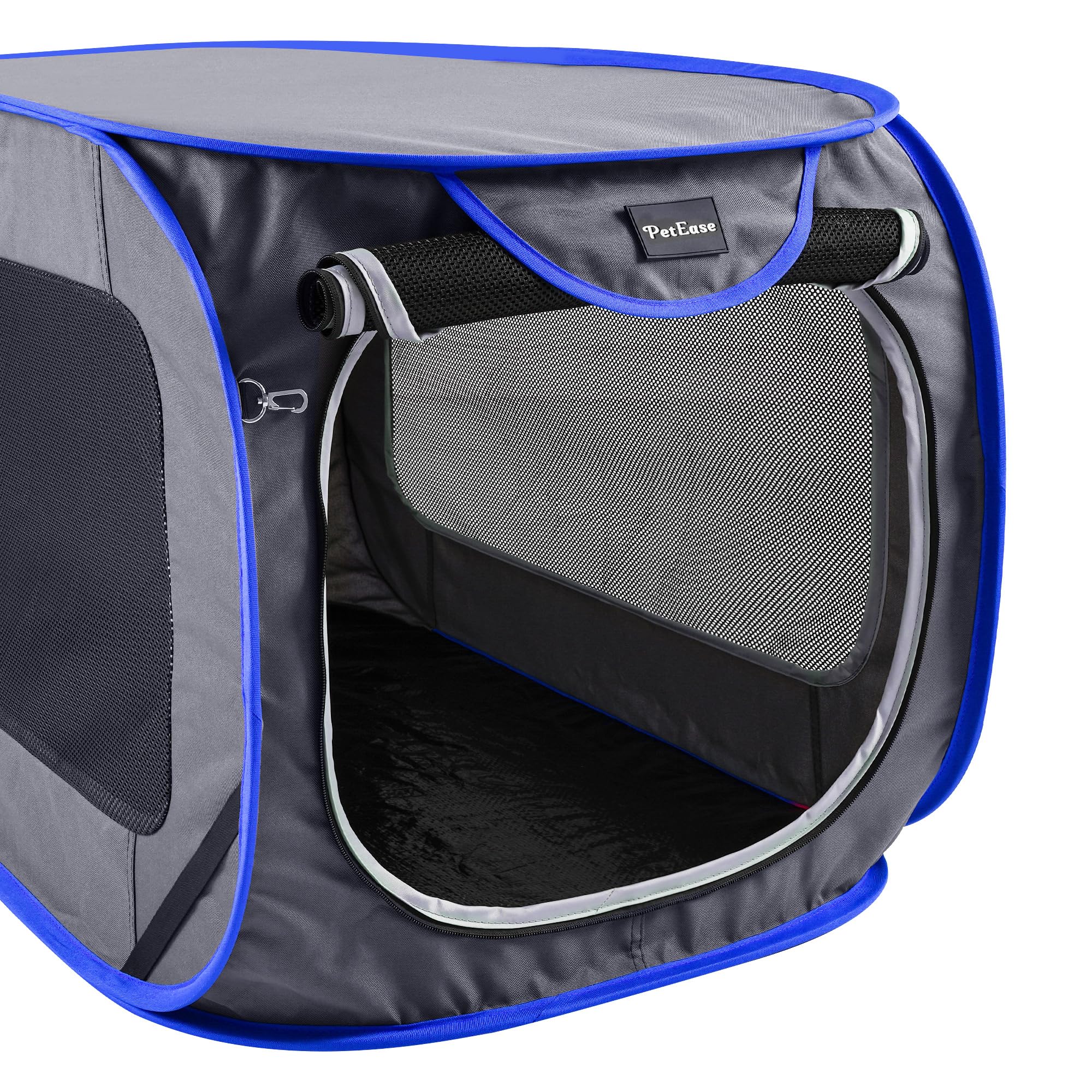 PetEase portable kennel includes anchors for stable grass setups.