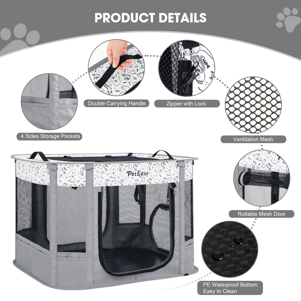 PETEASE indoor outdoor enclosure with waterproof base for mess-free use.