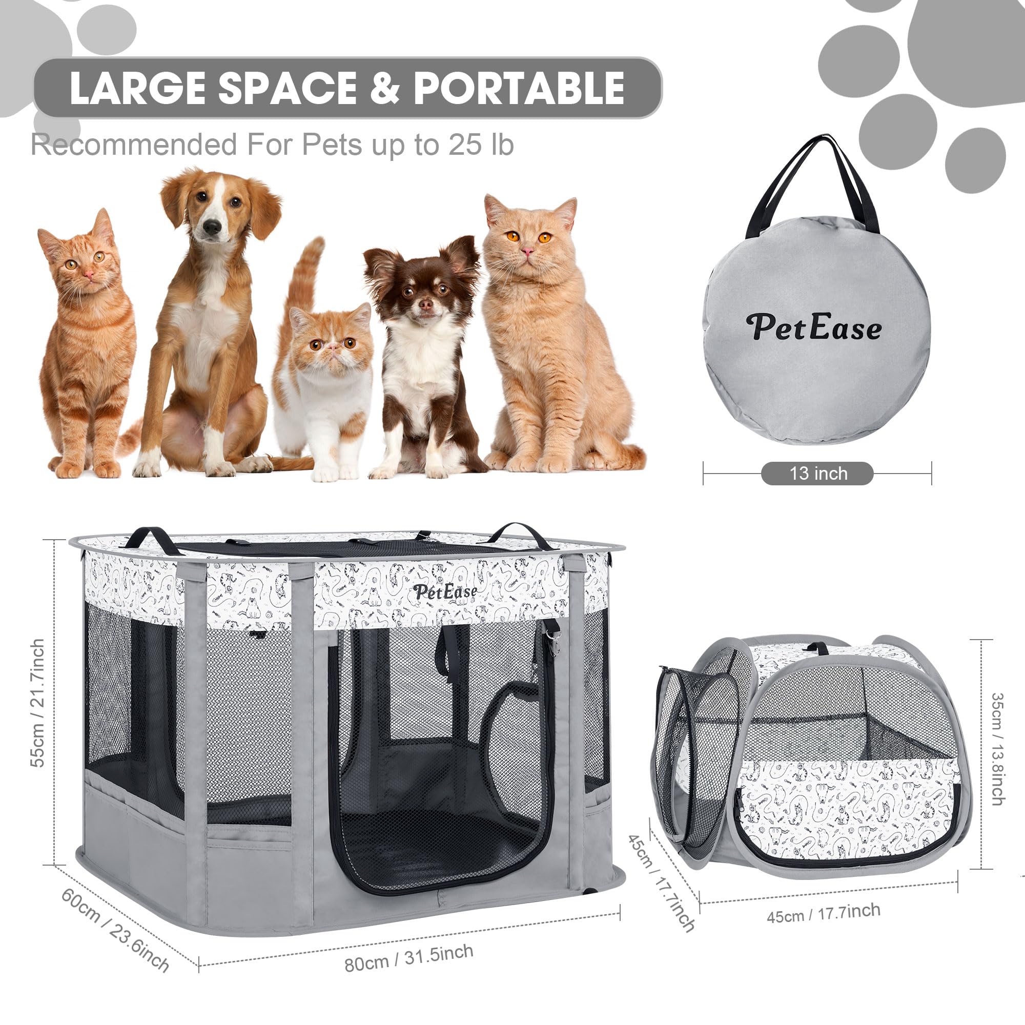 PETEASE recovery playpen after surgery with multiple entrances for easy access.
