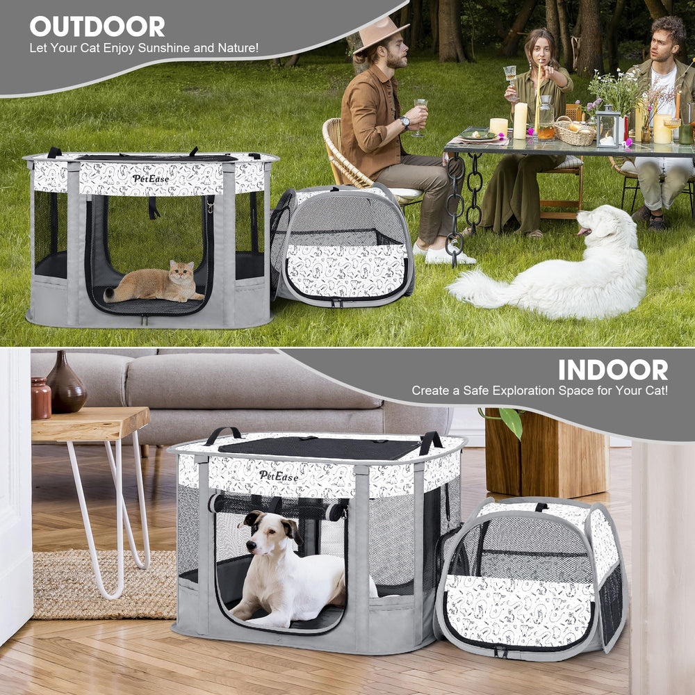 PETEASE separate litter area contains odors while indoors.