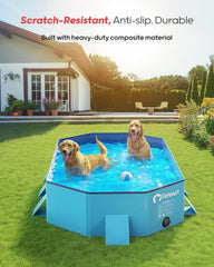 Peteast dog pool anti-slip bottom stabilizes on indoor floors during play