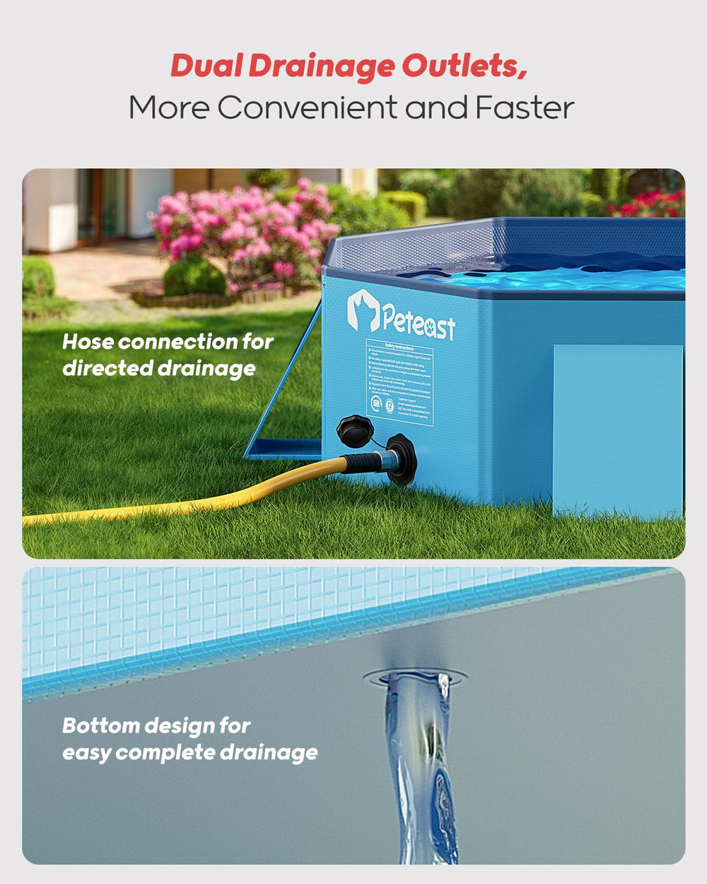Peteast foldable design makes storage and transport effortless for home or outdoors