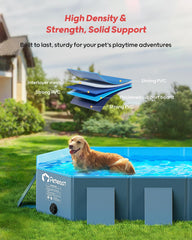 Peteast sturdy square design dog pool for stable indoor and outdoor use