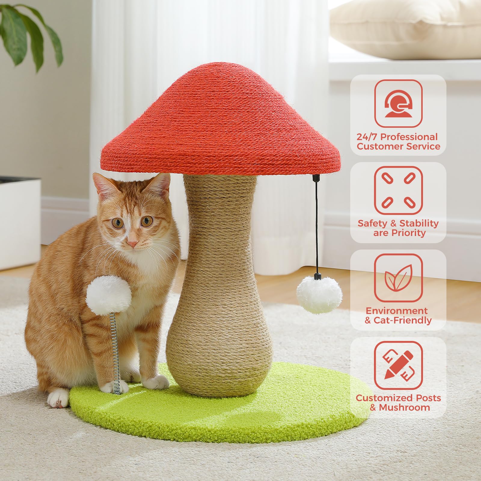 PETEPELA indoor cat post keeps small spaces engaging and tidy