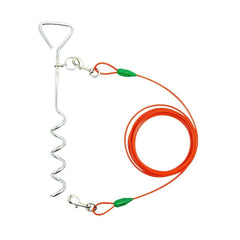 Petest 15ft tie-out cable shown with sturdy construction for outdoor use.