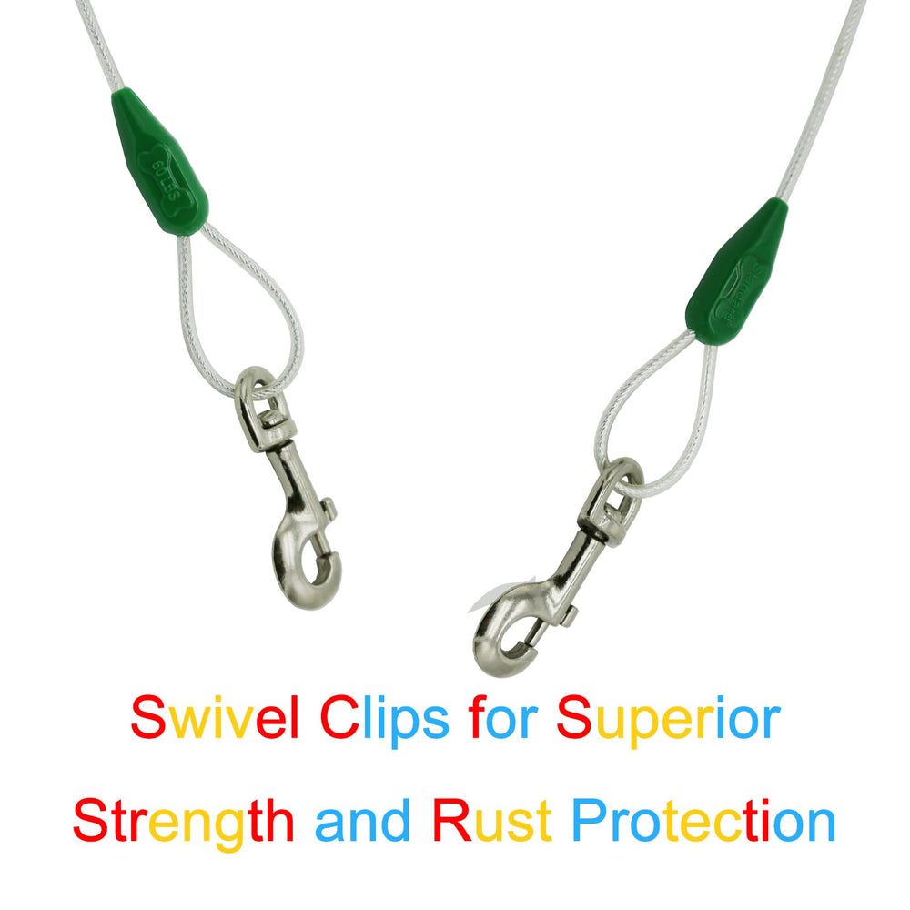 Petest 30ft tie-out attached to a post for secure outdoor use