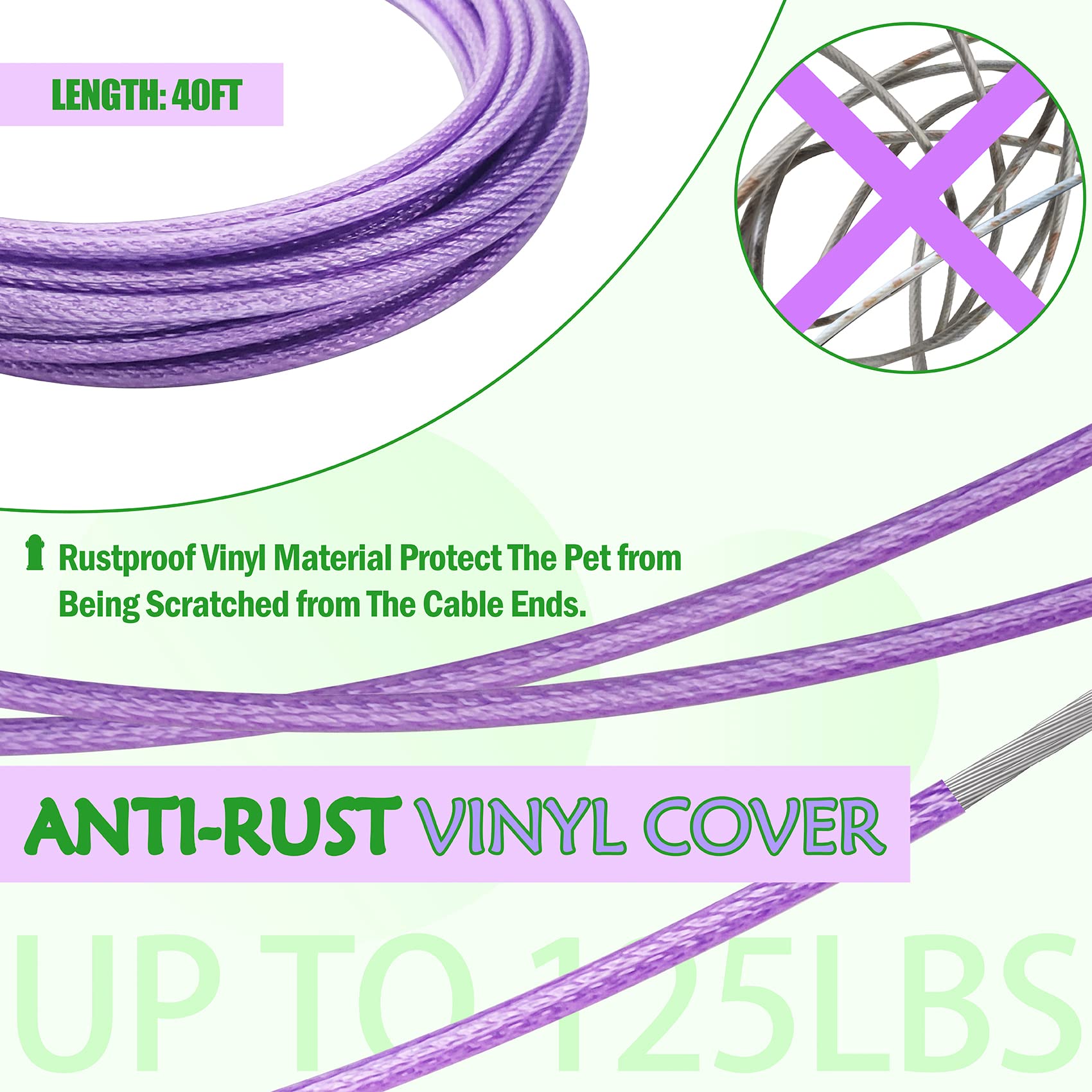 Petest 360° swivel prevents tangling during movement