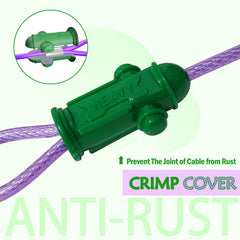 Petest crimp cover end protection reduces wear and rust on cable ends