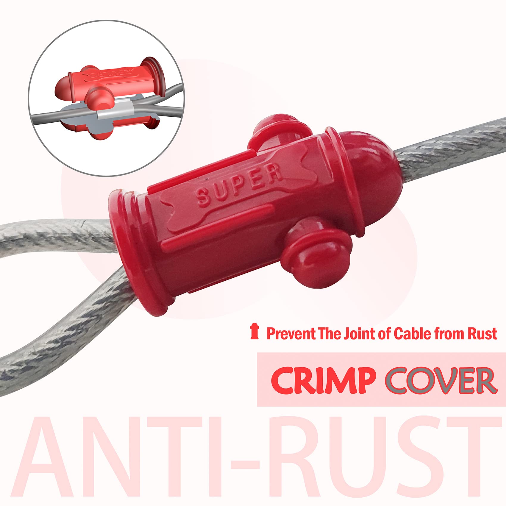 Petest crimp cover ends protecting cable from moisture.