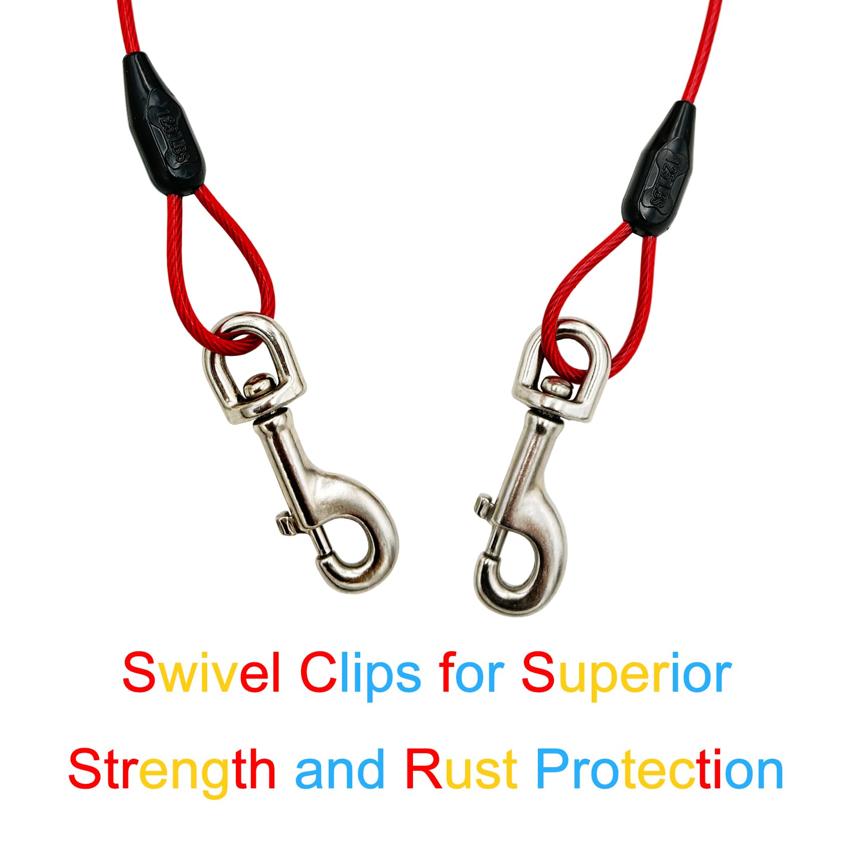 Petest crimp covers guard the cable ends against moisture and wear.