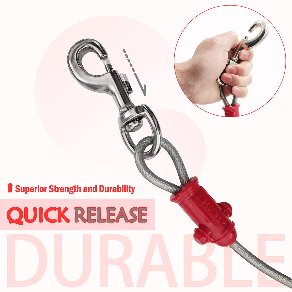 Petest rust-resistant snaps on both ends simplify post or stake attachment.