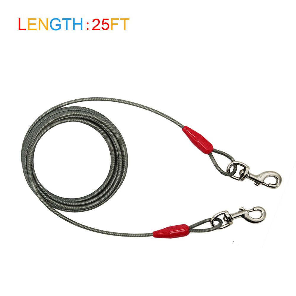 Petest steel cable and swivel clips ready for sturdy outdoor tying