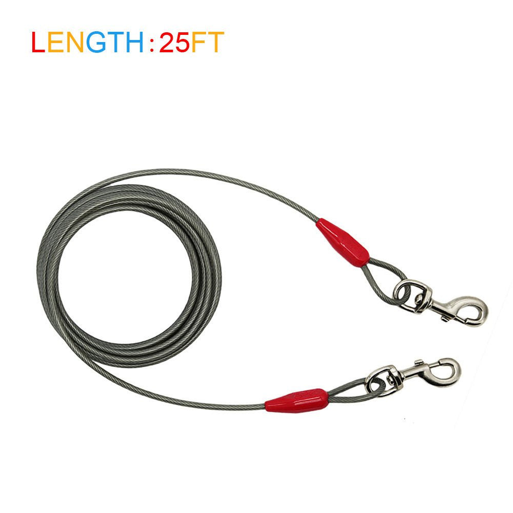 Petest steel cable and swivel clips ready for sturdy outdoor tying