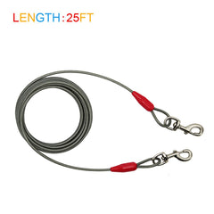 Petest steel cable and swivel clips ready for sturdy outdoor tying