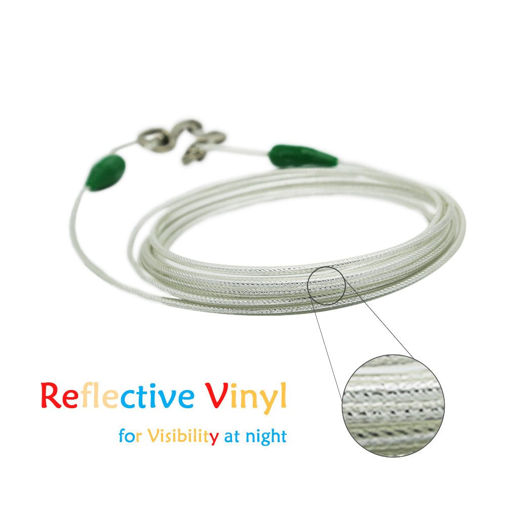 Petest steel cable with swivel clips ensures dependable connections.
