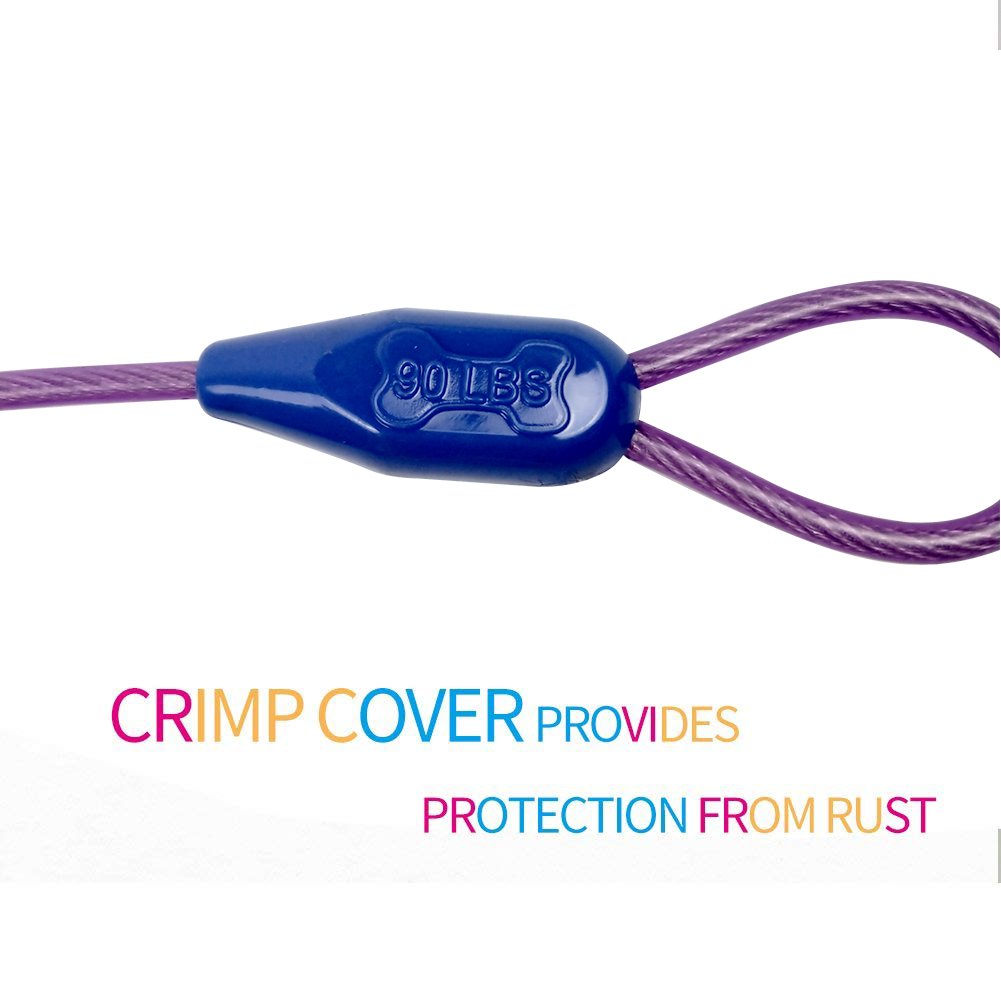 Petest crimp covers guard cable ends against weather-related wear.