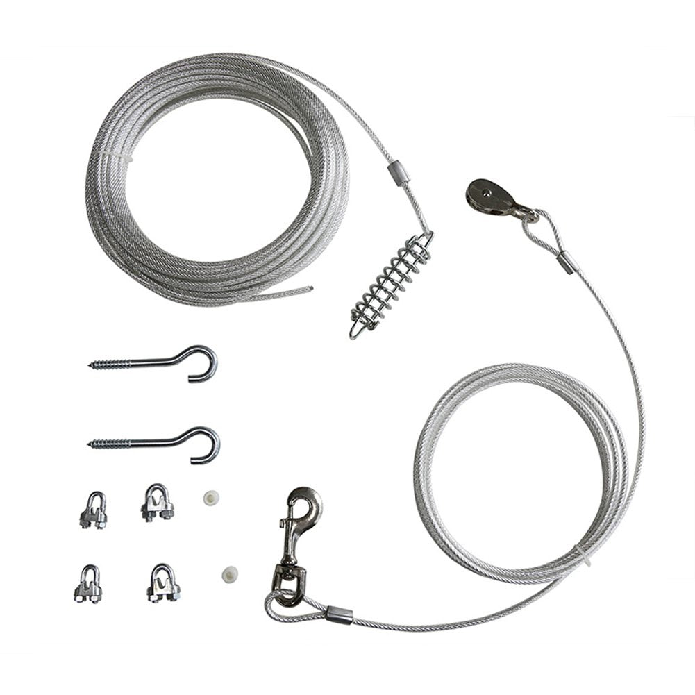 Petest trolley rustproof snaps on both ends for secure attachment.