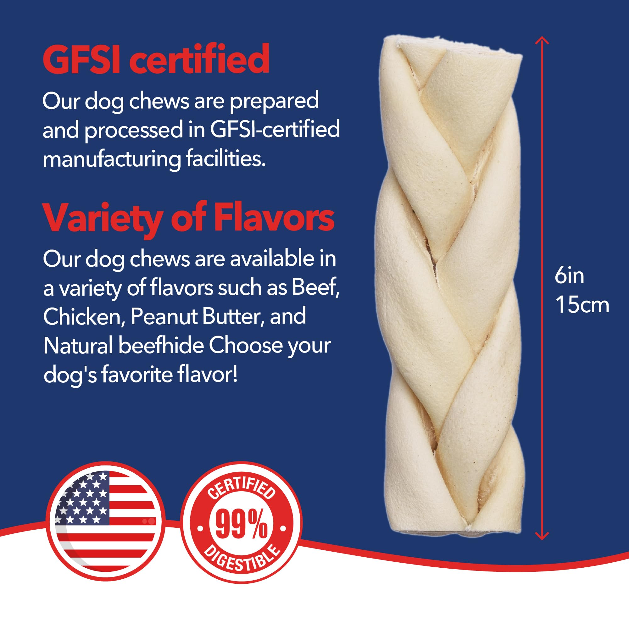 Pet Factory Beefhide Braided Stick Chews for extended play sessions