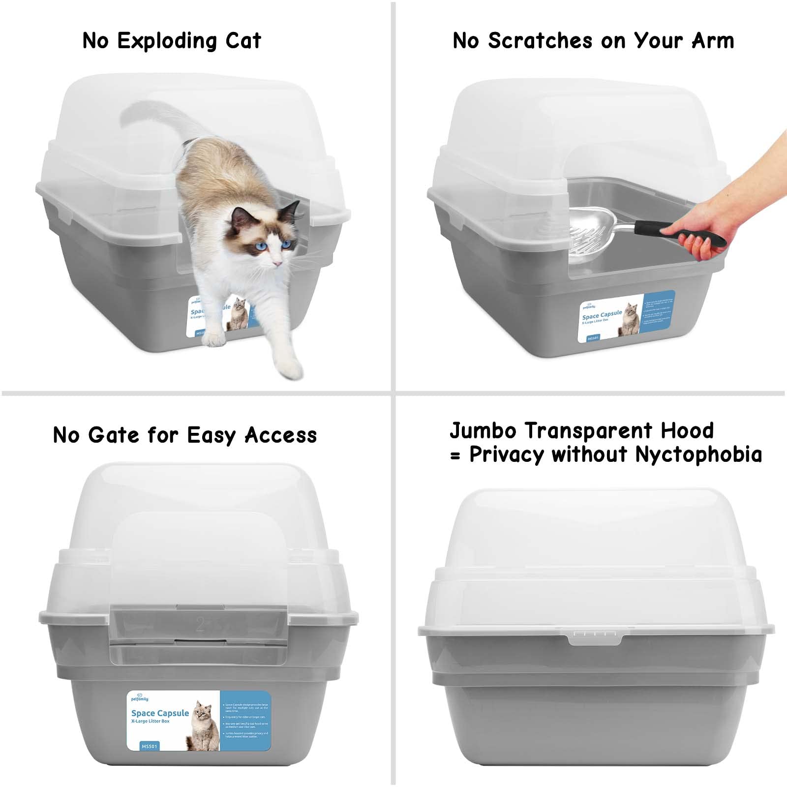 Petfamily space capsule design provides roomy interior for cats.
