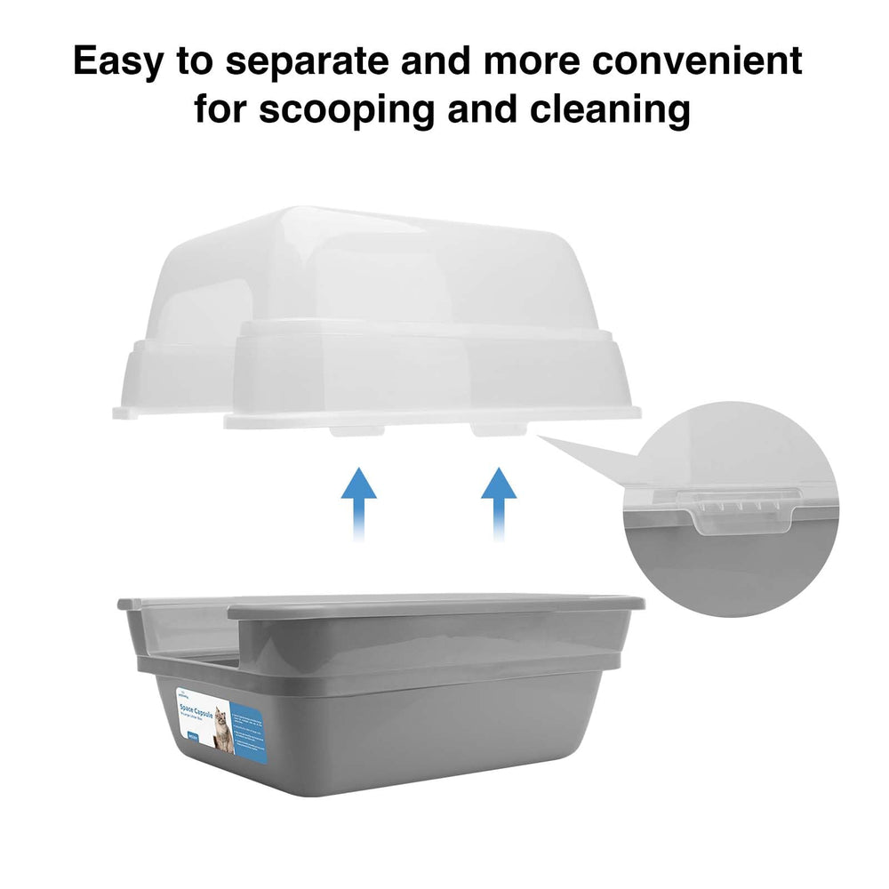 Petfamily litter box supports two cats sharing the space.