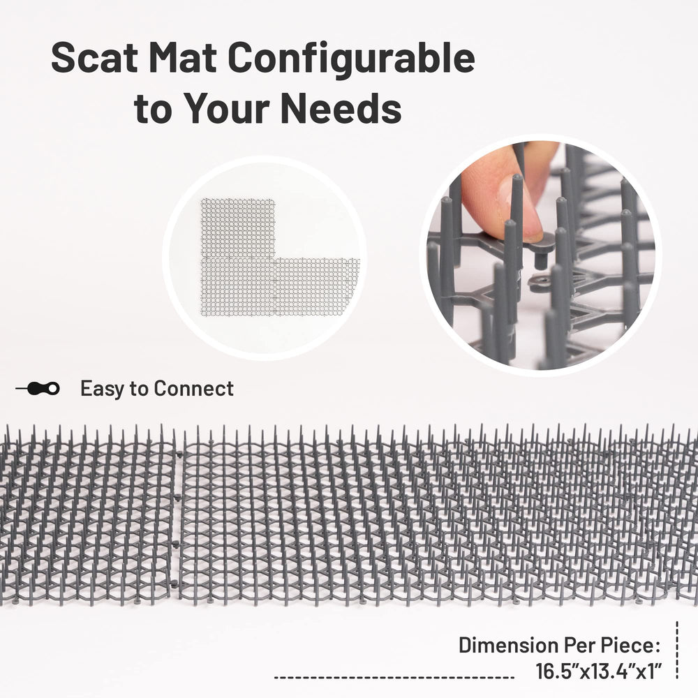 Petfolio scat mat close-up highlighting 1-inch spikes for deterrence.