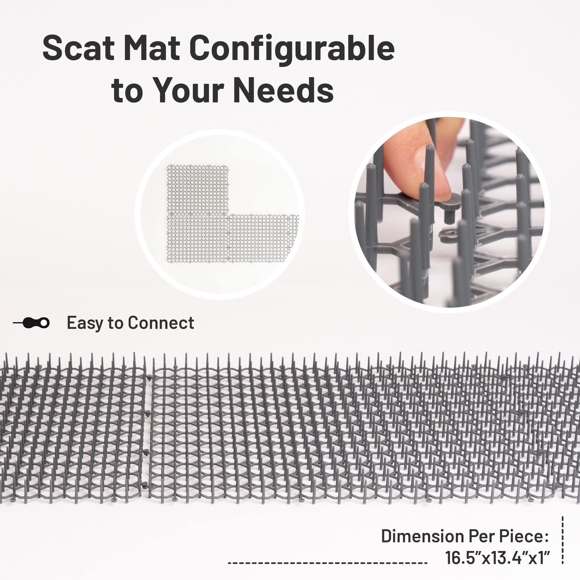 Petfolio scat mat outdoors protects garden and plants from cats.