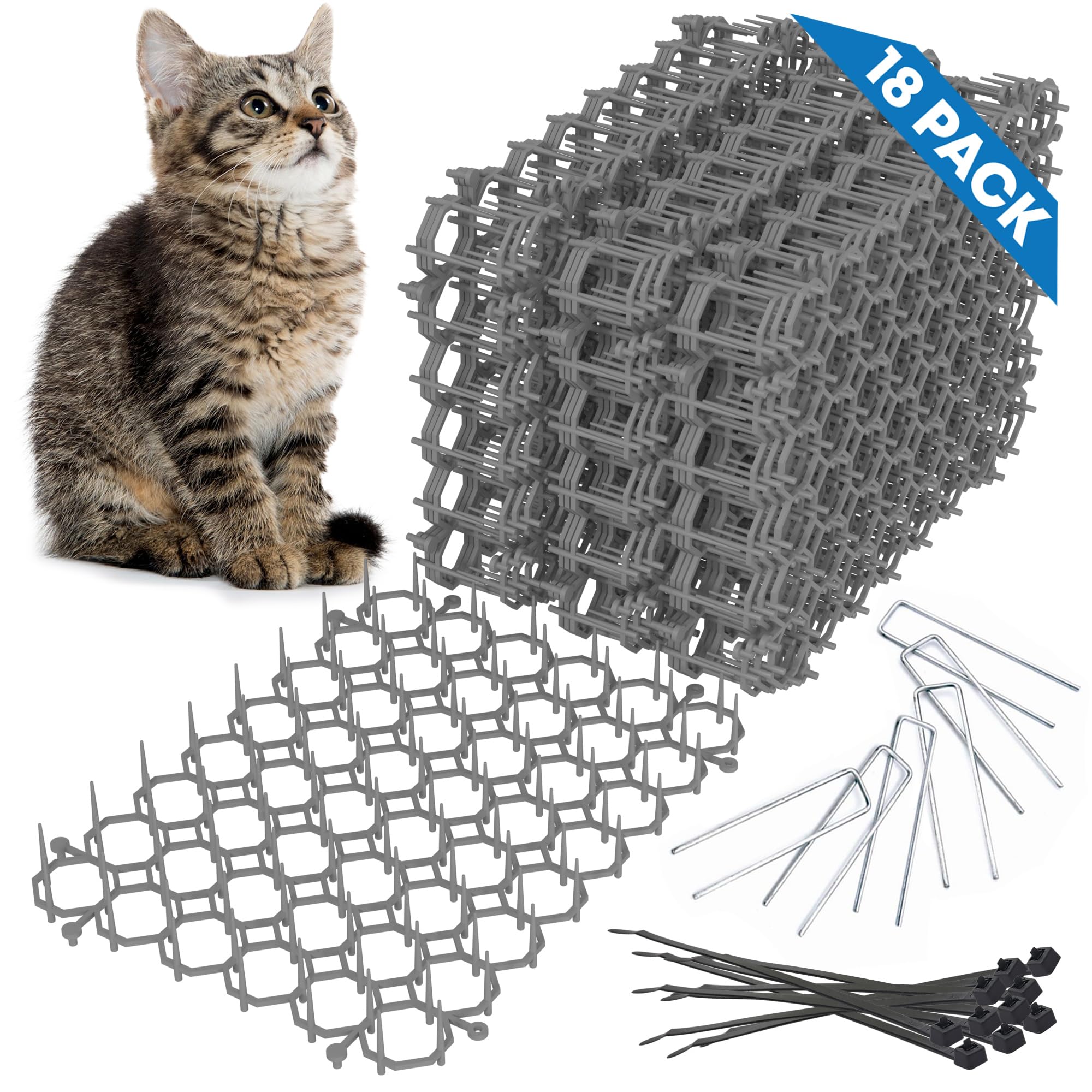 Petfolio scat mat spikes 8x6 inch protects indoor plants from cats