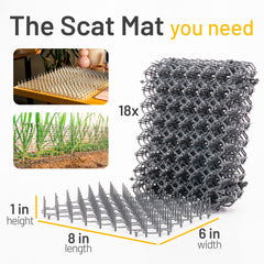Petfolio scat mat spikes close-up shows durable 1 inch deterrence