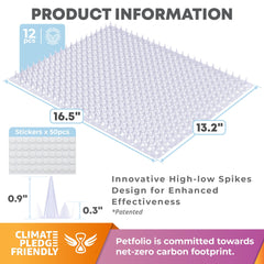 Petfolio spiked mat close-up showing durable plastic deterrent design