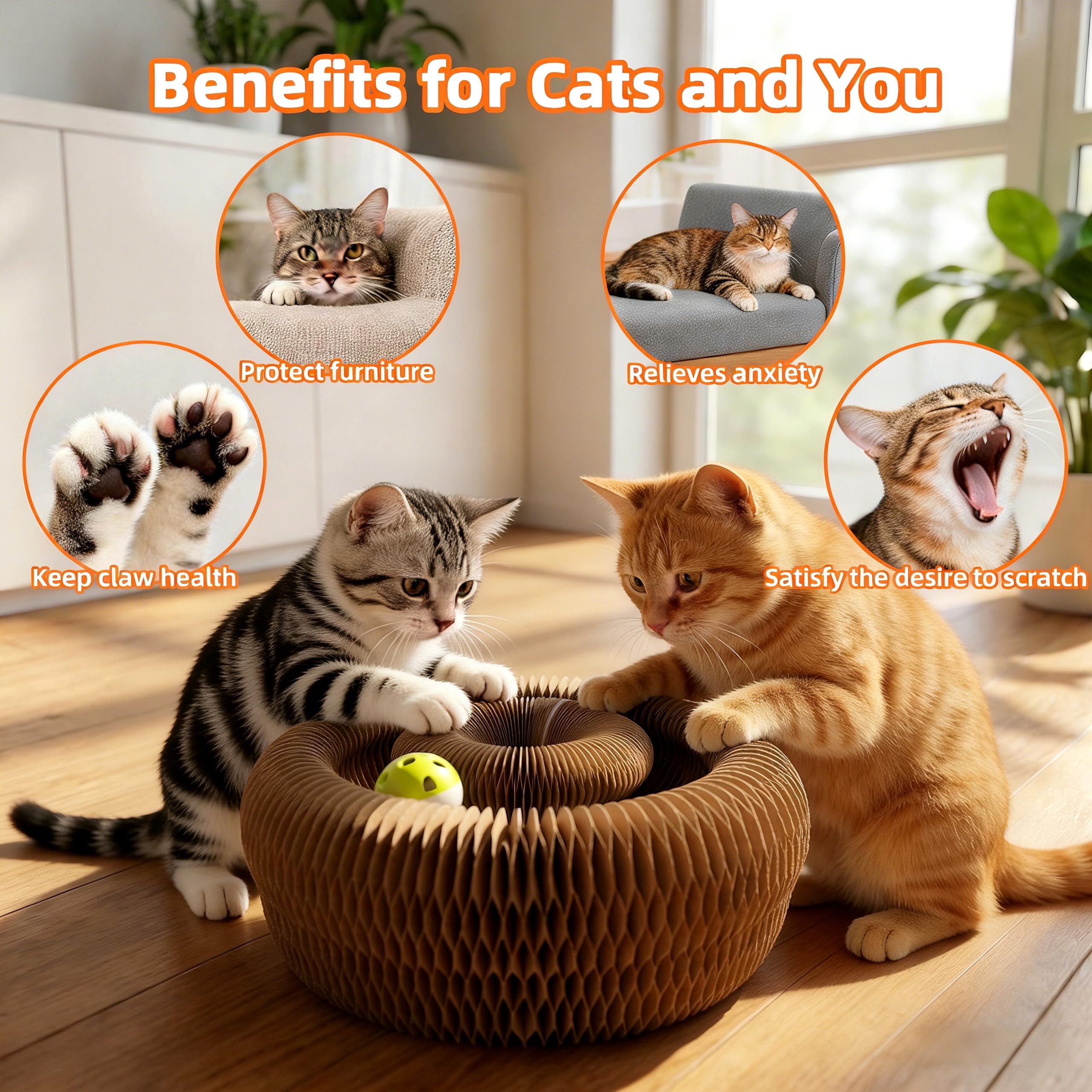 PetFun Twisty Paws chemical-free cardboard ensures safe, durable scratching