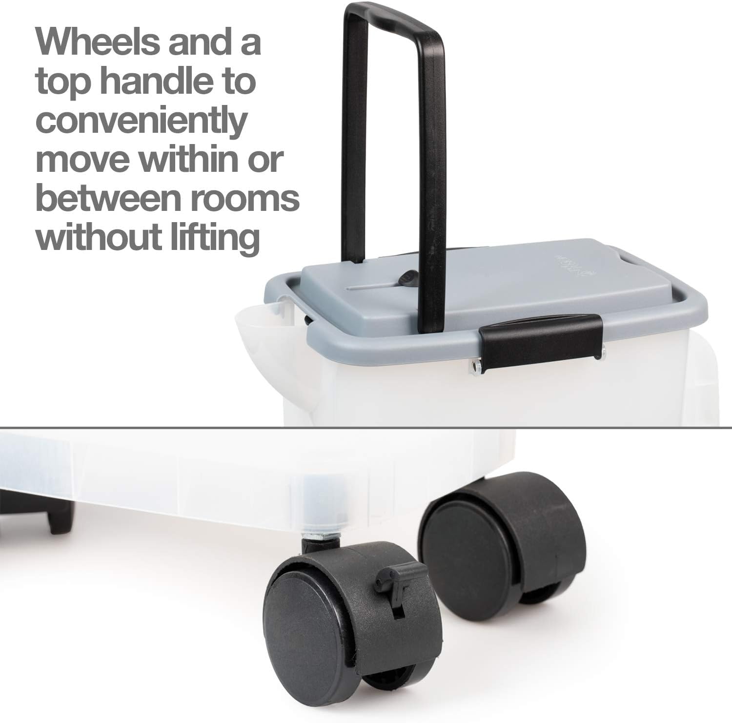 PetFusion BetterBin compact dimensions fit in cabinets and corners.