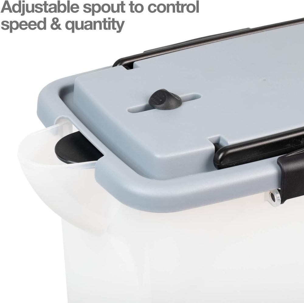 PetFusion BetterBin wheels and top handle enable smooth transport.