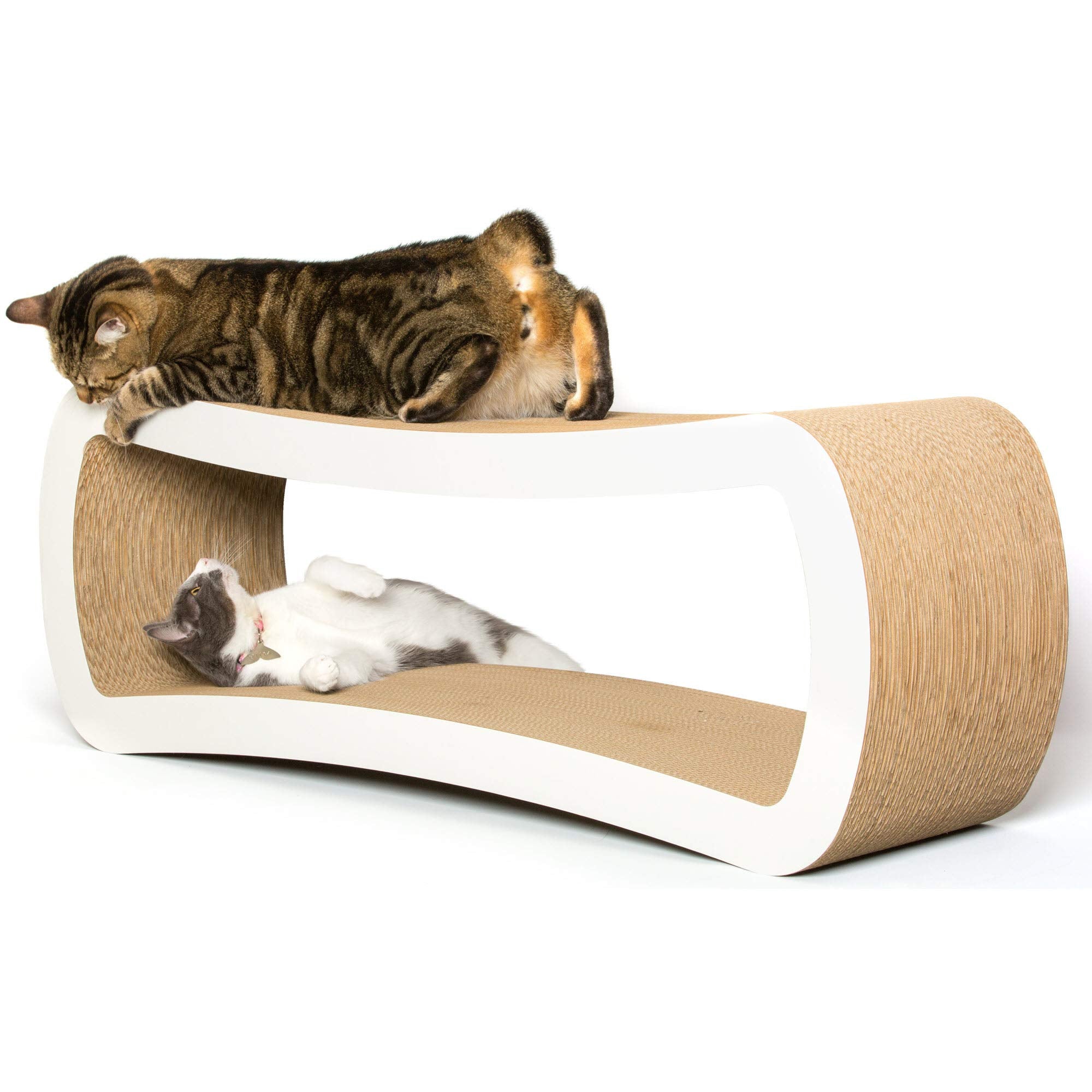 PetFusion Jumbo Cat Scratcher Lounge front view shows versatile scratching and lounging space.