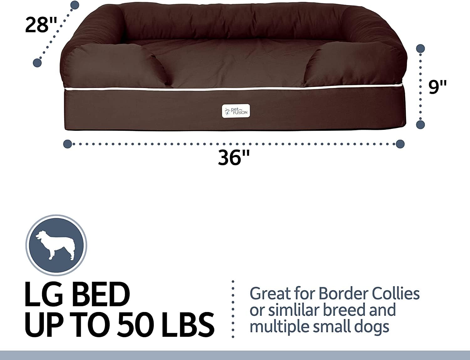 PetFusion Ultimate Dog Bed bolster detail emphasizes cozy raised edges for cuddling