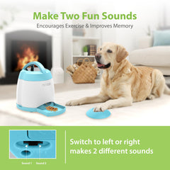 PETGEEK treat-dispense tray action rewards dogs after button press during training