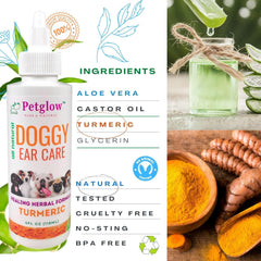 Petglow ear cleaner ear canal application shows simple use and quick soothing potential
