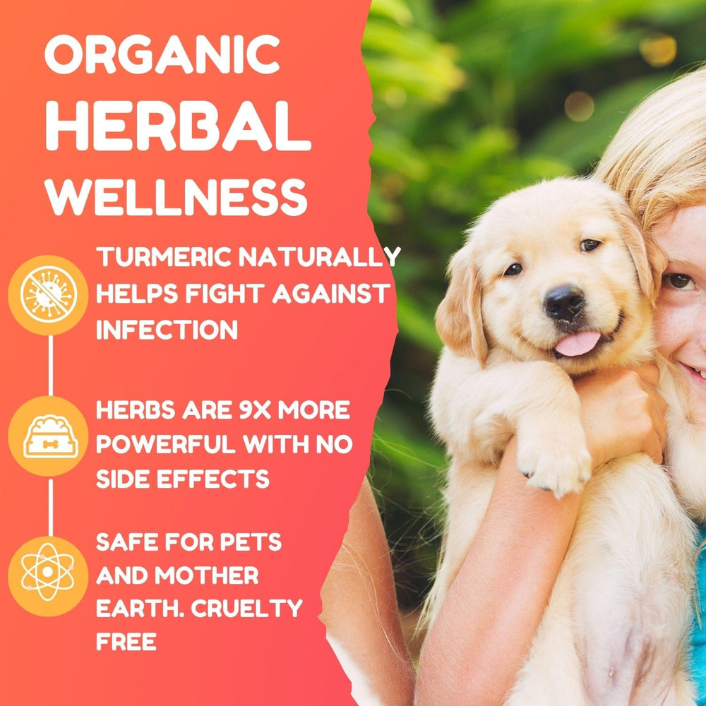 Petglow ear cleaner gentle formula label highlighting turmeric benefits for sensitive skin