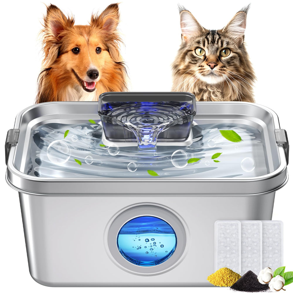 PETHIND dog water fountain 2gal window for easy water level monitoring.