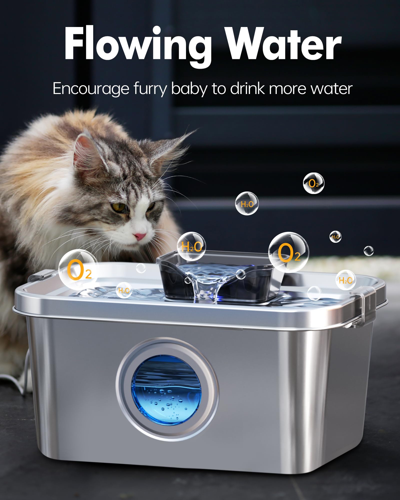 PETHIND locking rails keep the fountain steady even with playful pets.