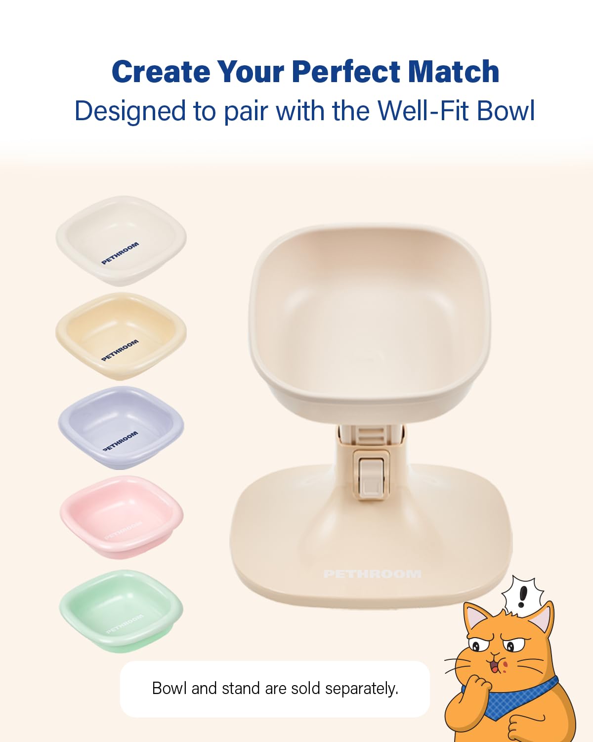 PETHROOM Well Fit tilt-angle feature enables comfortable eating angles