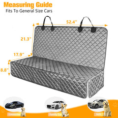 PETICON bench seat cover with anti-slip mesh keeps pets secure during rides.
