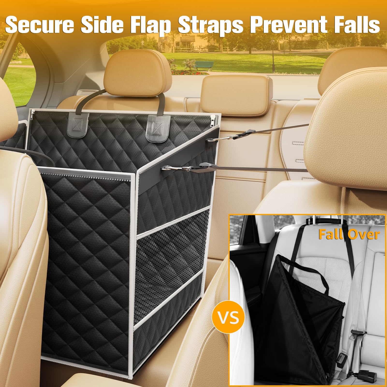 PETICON dog car seat breathable mesh windows for airflow