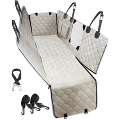 PETICON dog car seat cover with mesh window improves airflow and reduces anxiety