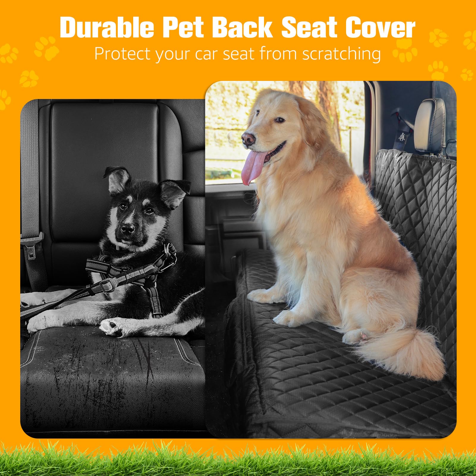 PETICON easy-install dog seat cover secures in seconds.