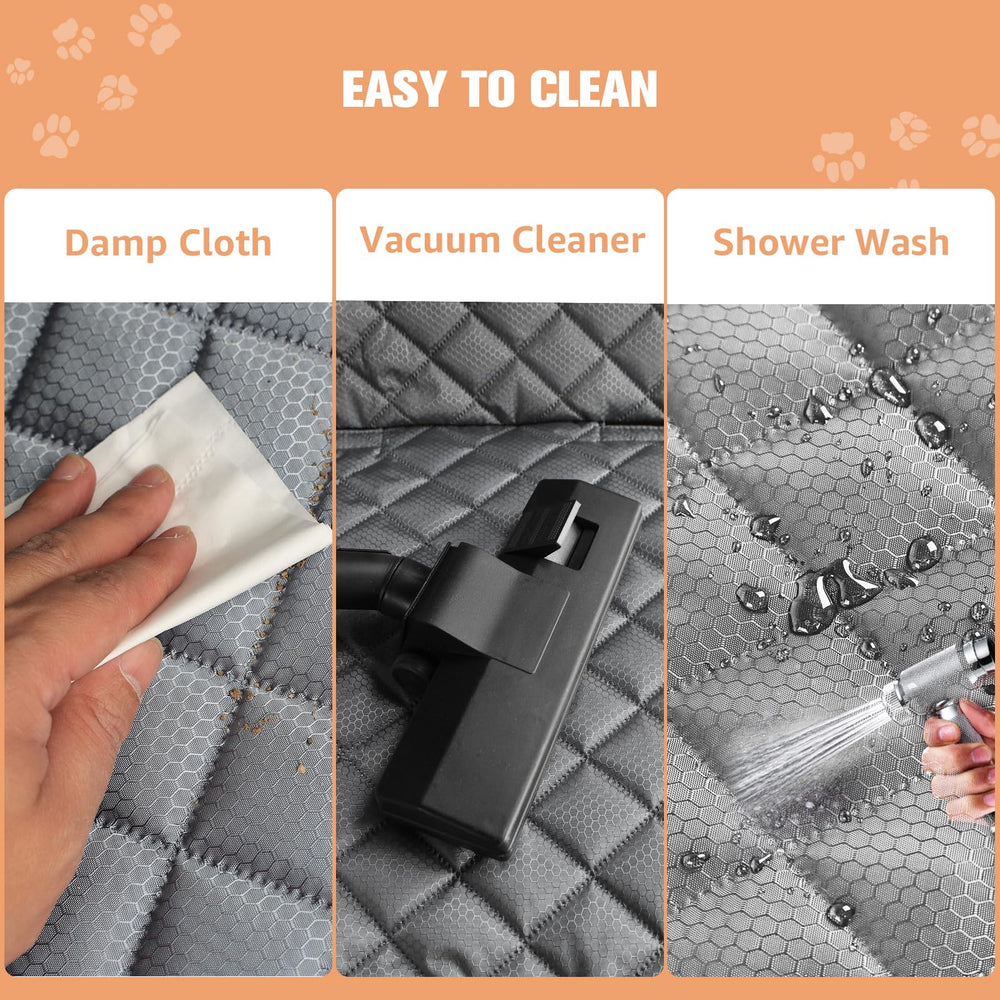 PETICON front seat cover is easy to clean with a damp cloth.