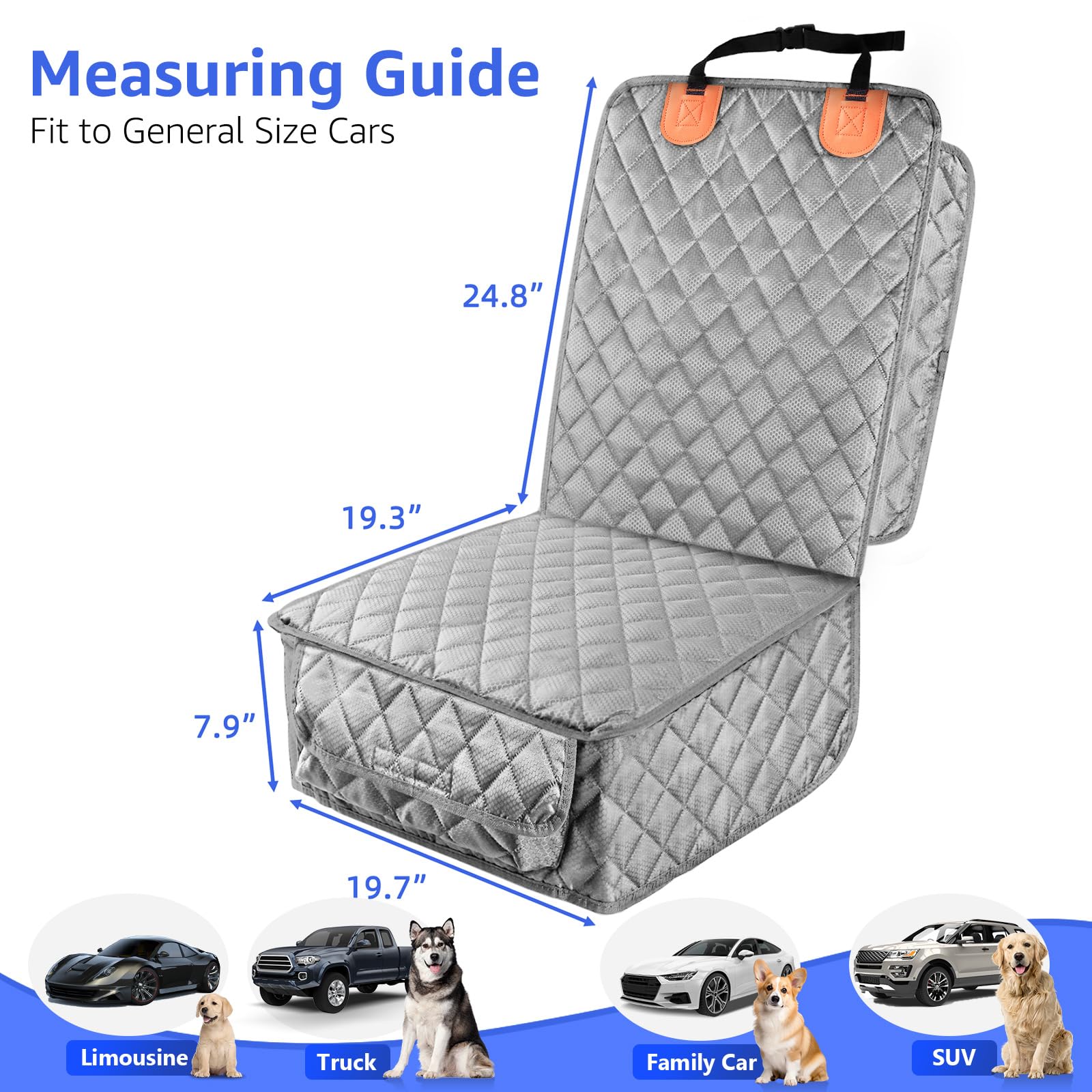 PETICON captain chair cover stays in place with buckles and anchors.